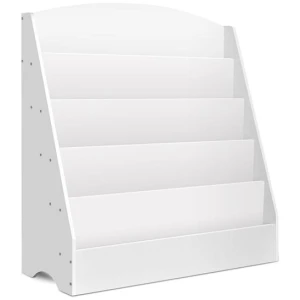 Keezi 5 Tiers Kids Bookshelf Magazine Shelf Organiser Bookcase Display Rack White