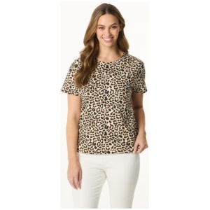 Khoko Collection Woman's Crew Neck Cotton Animal Print Tee