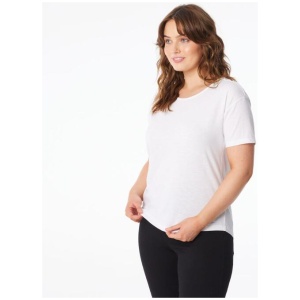 Khoko Collection Women's Cotton Slub Split Back Tee