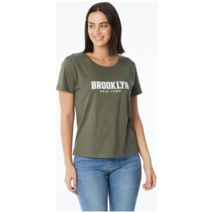 Khoko Collection Women's Crew Neck Cotton Brooklyn Print Tee