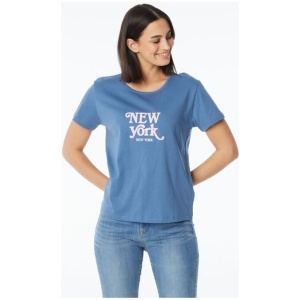 Khoko Collection Women's Crew Neck Cotton New York Print Tee