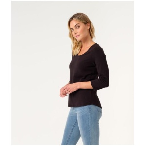 Khoko Collection Women's Scoop Neck 3/4 Sleeve Tee