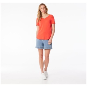 Khoko Collection Women's Vee Neck Short Sleeve Tee