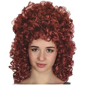 LONG CURLY WIG Hair Costume Cosplay Party Wavy Fancy Dress Ladies Accessory - Burgundy