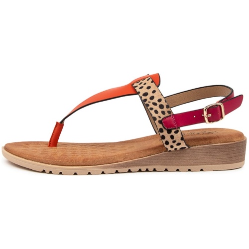 Laguna Quays Mawa Lq Orange Fuchsia Smooth Orange Fuchsia Sandals Womens Shoes Casual Heeled Sandals