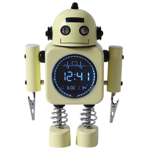 Laser Kids Robot Alarm Clock - Yellow
