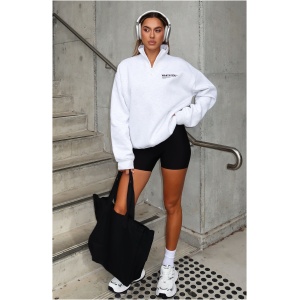 Like No One Else Zip Front Sweater Grey Marle