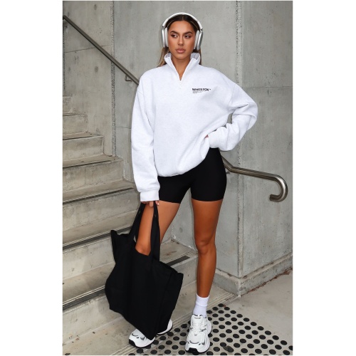 Like No One Else Zip Front Sweater Grey Marle