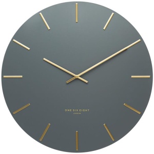 Lin 40cm Silent Wall Clock - Charcoal by Interior Secrets - AfterPay Available