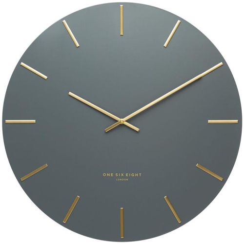 Lin 40cm Silent Wall Clock - Charcoal by Interior Secrets - AfterPay Available