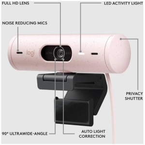 Logitech BRIO 500 FHD Webcam (Rose)