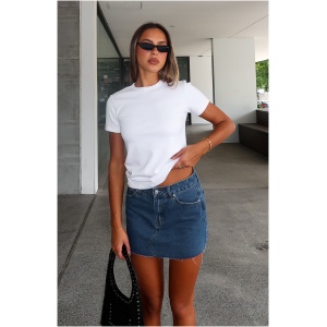 Love To Dream Denim Mini Skirt Mid Blue