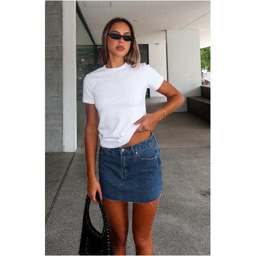 Love To Dream Denim Mini Skirt Mid Blue