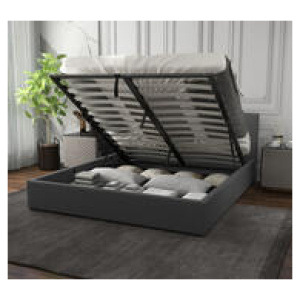 Lydd Gas Lift Queen Bed With Headboard Grey
