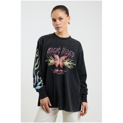 Maku The Label Racing Hearts Tee Black Wash
