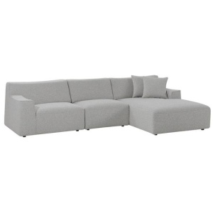 Marlin 3 Seater Right Chaise Fabric Sofa - Clay Grey by Interior Secrets - AfterPay Available