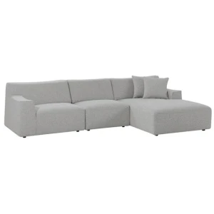 Marlin 3 Seater Right Chaise Fabric Sofa - Clay Grey by Interior Secrets - AfterPay Available