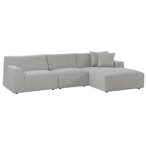 Marlin 3 Seater Right Chaise Fabric Sofa - Clay Grey by Interior Secrets - AfterPay Available