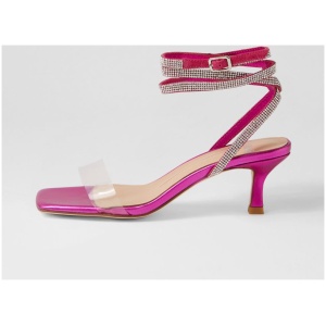 Mollini Didoa Mo Fuchsia Metallic Leather Fuchsia Metallic Sandals Womens Shoes Dress Heeled Sandals