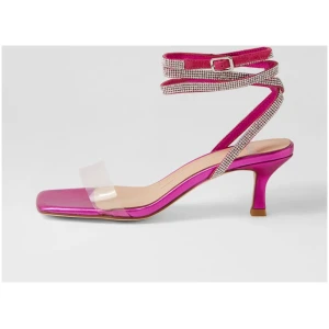 Mollini Didoa Mo Fuchsia Metallic Leather Fuchsia Metallic Sandals Womens Shoes Dress Heeled Sandals