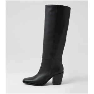 Mollini Fanton Mo Black Black Sole Leather Black Black Sole Boots Womens Shoes Casual Long Boots