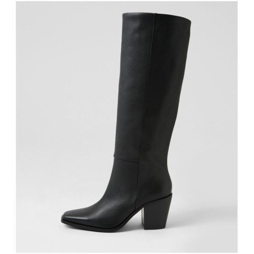 Mollini Fanton Mo Black Black Sole Leather Black Black Sole Boots Womens Shoes Casual Long Boots