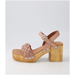 Mollini Irys Mo Nude Leather Nude Sandals Womens Shoes Casual Heeled Sandals
