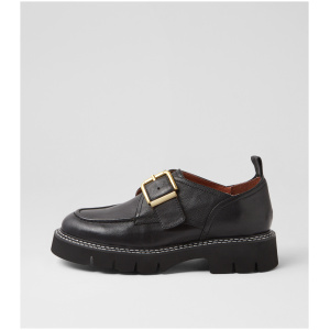 Mollini Kivia Mo Black Leather Black Shoes Womens Shoes Casual Flat Shoes