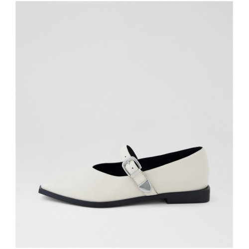 Mollini Lussie Mo Cream Leather Cream Shoes Womens Shoes Casual Flat Shoes