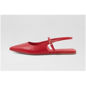 Mollini Madon Mo Red Leather Red Shoes Womens Shoes Casual Flat Shoes