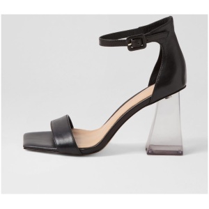 Mollini Messi Mo Black Leather Black Sandals Womens Shoes Dress Heeled Sandals