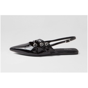 Mollini Moena Mo Black Patent Leather Black Shoes Womens Shoes Casual Flat Shoes