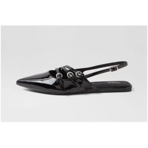 Mollini Moena Mo Black Patent Leather Black Shoes Womens Shoes Casual Flat Shoes