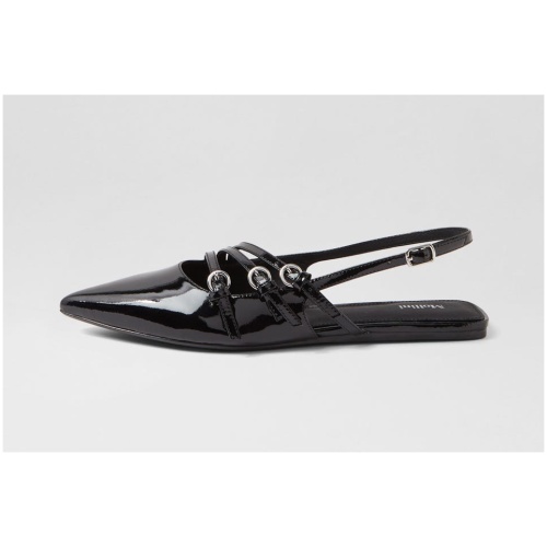 Mollini Moena Mo Black Patent Leather Black Shoes Womens Shoes Casual Flat Shoes