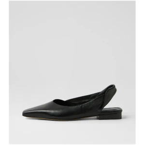 Mollini Odete Mo Black Leather Black Shoes Womens Shoes Casual Flat Shoes