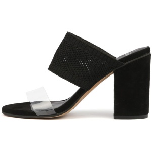 Mollini Oglove Clear Black Vinylite Knit Clear Black Sandals Womens Shoes Dress Heeled Sandals