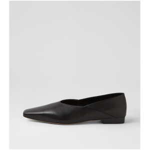 Mollini Oreana Mo Black Leather Black Shoes Womens Shoes Casual Flat Shoes