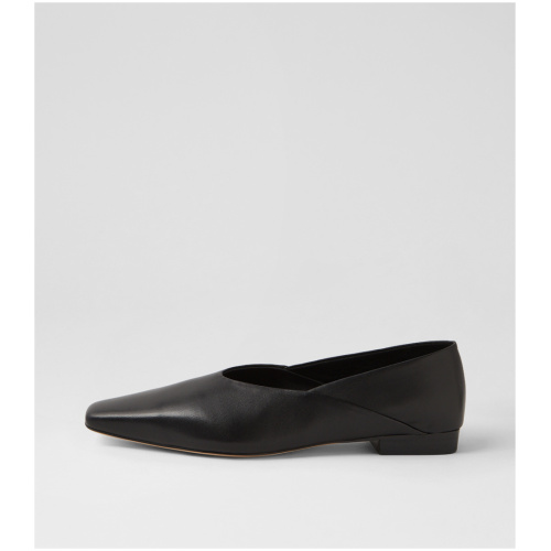 Mollini Oreana Mo Black Leather Black Shoes Womens Shoes Casual Flat Shoes