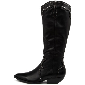 Mollini Pella Mo Black Black Heel Leather Black Black Heel Boots Womens Shoes Casual Long Boots
