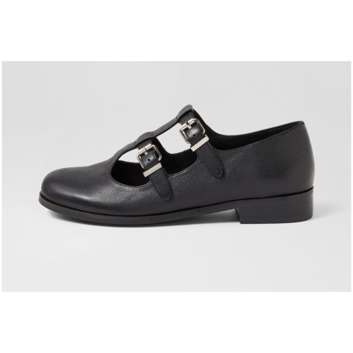 Mollini Quiz Mo Black Black Heel Leather Black Black Heel Shoes Womens Shoes Casual Flat Shoes