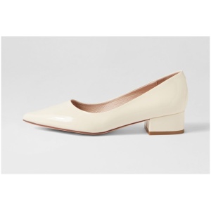 Mollini Thego Mo Cream Patent Leather Cream Shoes Womens Shoes Casual Heeled Shoes