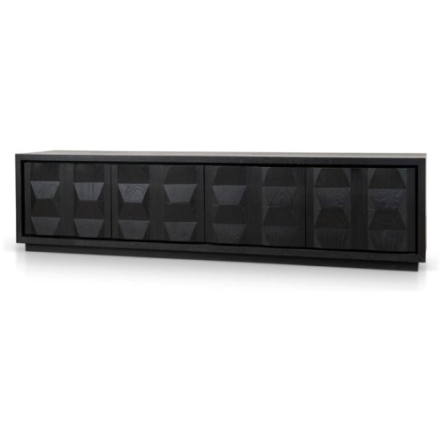 Monolith 2.2m TV Entertainment Unit - Full Black by Interior Secrets - AfterPay Available
