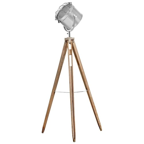 Nautical Tripod Floor Lamp Search Light Modern Chrome Head with Mesh