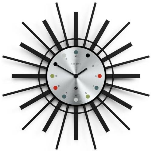 Newgate Stingray Wall Clock Black - Silver Dial
