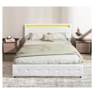 Nowra Storage Queen Bed With Led Neutral