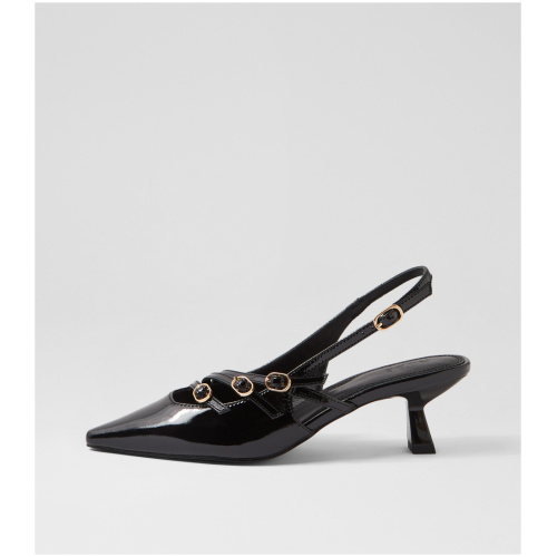 Nude Kiara Nu Black Patent Leather Black Shoes Womens Shoes Casual Heeled Shoes
