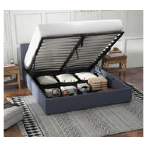 Ottine Gas Lift Queen Bed With Headboard Grey