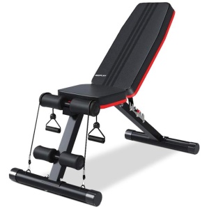 PROFLEX B200 Adjustable Incline Decline Weight Bench with Resistance Bands