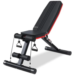 PROFLEX B200 Adjustable Incline Decline Weight Bench with Resistance Bands