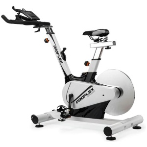 PROFLEX Heavy Duty Stationary Exercise Spin Bike, 13kg Flywheel, Pulse Sensors, LCD Display for Gym Home Fitness